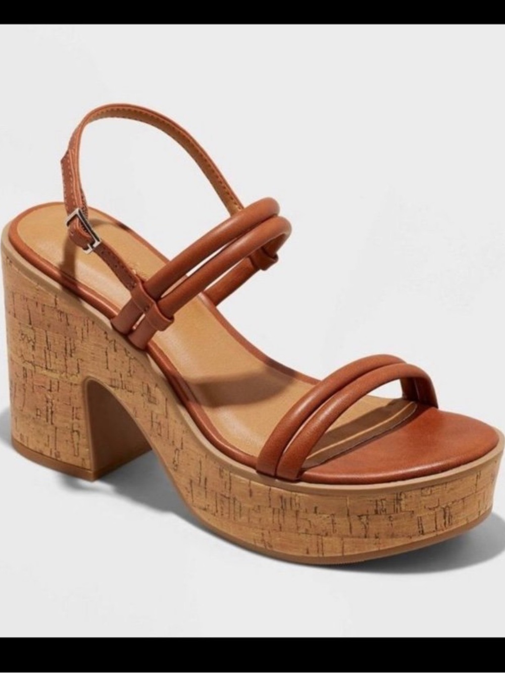 Universal Thread “Alva" Platform Wedge Sandals Cognac (9.5) NWT